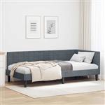 vidaXL Hoekbedframe met hoofdeinde Donkergrijs 100 x 200 cm Fluweel