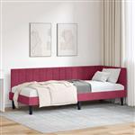 vidaXL Hoekbedframe met hoofdeinde Wijnrood 80 x 200 cm Fluweel