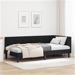 vidaXL Hoekbedframe met hoofdeinde Zwart 90 cm x 200 cm Fluweel
