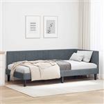 vidaXL Hoekbedframe met hoofdeinde Donkergrijs 90 cm x 200 cm Fluweel