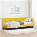 vidaXL Hoekbedframe met hoofdeinde Geel 80 cm x 200 cm Fluweel