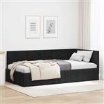 vidaXL Hoekbedframe met hoofdeinde Zwart 100 cm x 200 cm Fluweel