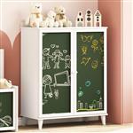 vidaXL Dressoir met Krijtbord Wit 80 x 40 x 110 cm Bewerkt hout