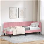vidaXL Hoekbedframe met hoofdeinde Roze 80 x 200 cm Fluweel