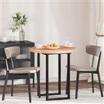 vidaXL Tafelblad Lichtbruin Ø 70 x 4 cm Massief eikenhout