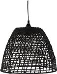 Hanglamp van zwart gevlochten touw  