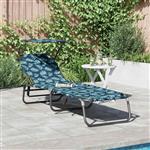 vidaXL Opvouwbare zonnebed met kussen Groen 56 x 190 x 81cm Stof