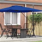 vidaXL Roma Parasol Blauw 286 x 285 x 265 cm Polyester en Aluminium