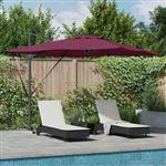 vidaXL Parasol Bordeauxrood 286 x 285 x 270 cm Aluminium