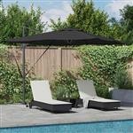 vidaXL Parasol Zwart 286 x 285 x 270 cm Aluminium