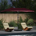 vidaXL Tuinparasol Bordeauxrood 385 x 209 x 244 cm Stof