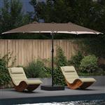 vidaXL Tuinparasol Taupe 385 x 209 x 244 cm Stof