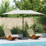 vidaXL Tuinparasol Zand 385 x 209 x 244 cm Stof