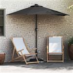 vidaXL Tuinparasol Zwart 294 x 150 x 223 cm Stof