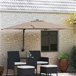 vidaXL Tuinparasol Taupe 248.5 x 247.5 x 160 cm Stof