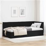 vidaXL Hoekbedframe met hoofdeinde Zwart 100 cm x 200 cm Fluweel