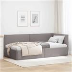 vidaXL Hoekbedframe met hoofdeinde Taupe 80 x 200 cm Fluweel