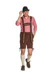 Lederhose Johann met Verstelbare Bretels Donkerbruin Kort