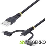 StarTech.com 1m Robuuste USB Multi Oplaadkabel, USB naar Lightning/Micro-USB/Type-C, Apple MFi Gecer