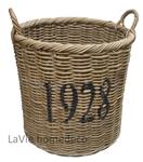 Grote ronde XL mand riet 1928 