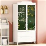 vidaXL Kledingkast met krijtbord Wit 90 x 45 x 180 cm Bewerkt hout