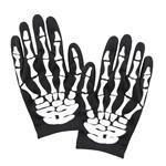 Halloween Handschoenen Wit Zwart Skelet