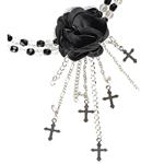 Halloween Ketting Zwart Met Roos