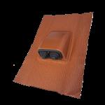 Dak doorvoer voor dubbel leidingwerk - Rood met zelfklevende kraag