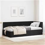 vidaXL Hoekbedframe met hoofdeinde Zwart 100 cm x 200 cm Fluweel