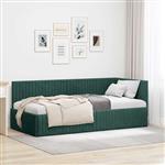 vidaXL Hoekbedframe met hoofdeinde Donkergroen 90 cm x 200 cm Fluweel
