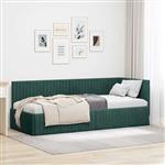 vidaXL Hoekbedframe met hoofdeinde Donkergroen 80 cm x 200 cm Fluweel