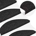 vidaXL Trapmatten zelfklevend 15 st 56x17x3 cm zwart