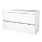 Badmeubelset Aquasplash Salt 120x46cm Greeploos 4 Lades Met Afdekplaat Ice White