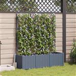 vidaXL Tuindruppel met Trellis 3 pcs Lichtgrijs 120 x 40 x 143 cm PP