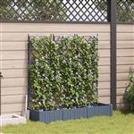 vidaXL Tuindruppel met Trellis 3 pcs Lichtgrijs 120 x 40 x 125,5 cm PP