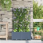 vidaXL Tuindruppel met Trellis 2 pcs Lichtgrijs 80 x 40 x 143 cm PP