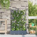vidaXL Tuindruppel met Trellis 2 pcs Lichtgrijs 80 x 40 x 125,5 cm PP