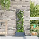 vidaXL Tuindruppel met Trellis Lichtgrijs 40 x 40 x 125,5 cm PP