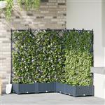 vidaXL Tuindruppel met Trellis 5 pcs Grijs 120 x 120 x 125,5 cm PP