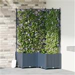 vidaXL Tuindruppel met Trellis 3 pcs Grijs 80 x 80 x 143 cm PP