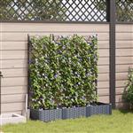 vidaXL Tuindruppel met Trellis 3 pcs Grijs 120 x 40 x 125,5 cm PP