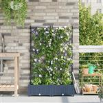 vidaXL Tuindruppel met Trellis 2 pcs Grijs 80 x 40 x 125,5 cm PP