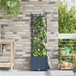 vidaXL Tuindruppel met Trellis Grijs 40 x 40 x 143 cm PP
