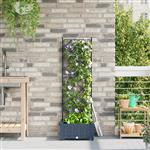 vidaXL Tuindruppel met Trellis Grijs 40 x 40 x 125,5 cm PP
