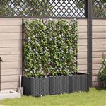 vidaXL Tuindruppel met Trellis 3 pcs Zwart 120 x 40 x 143 cm PP