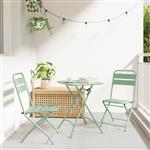 vidaXL Tuin Opvouwbare Stoel 2 pcs Groen 55 x 56.5 x 91cm Staal