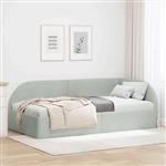 vidaXL Hoekbedframe met hoofdeinde Lichtgrijs 90 cm x 200 cm Fluweel