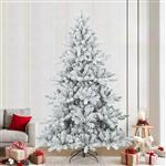 vidaXL Kunst Kerstboom met Geveerde Takken, Sneeuw Bedekt Wit 240 cm