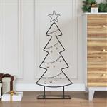 vidaXL Metalen kerstboom met standaard Zwart 90 cm Staal