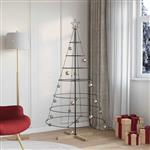 vidaXL Kerst Cone Boom met standaard Zwart 180 cm Staal